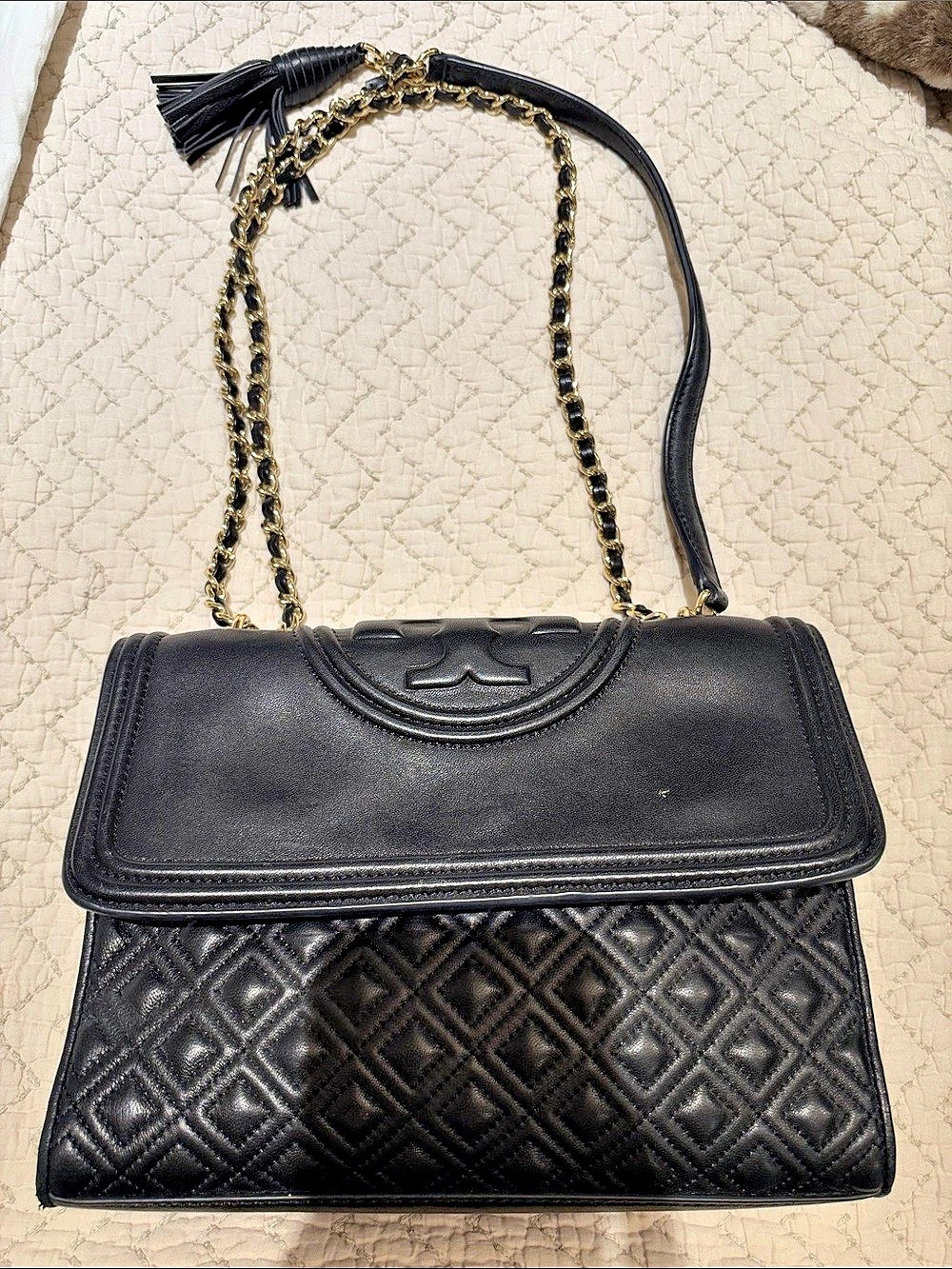 Tory Burch Fleming Convertible Shoulder Bag Black